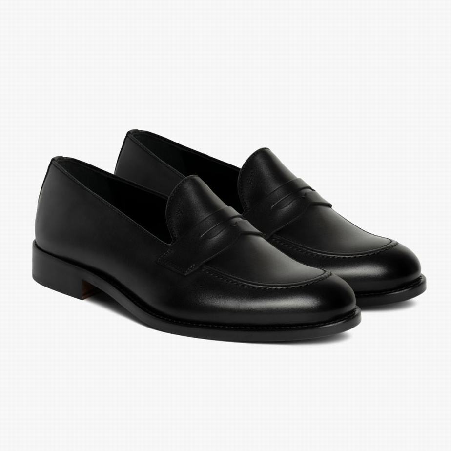 Thursday Boots Lincoln Miesten Loafers Mustat | DKQ7737LA