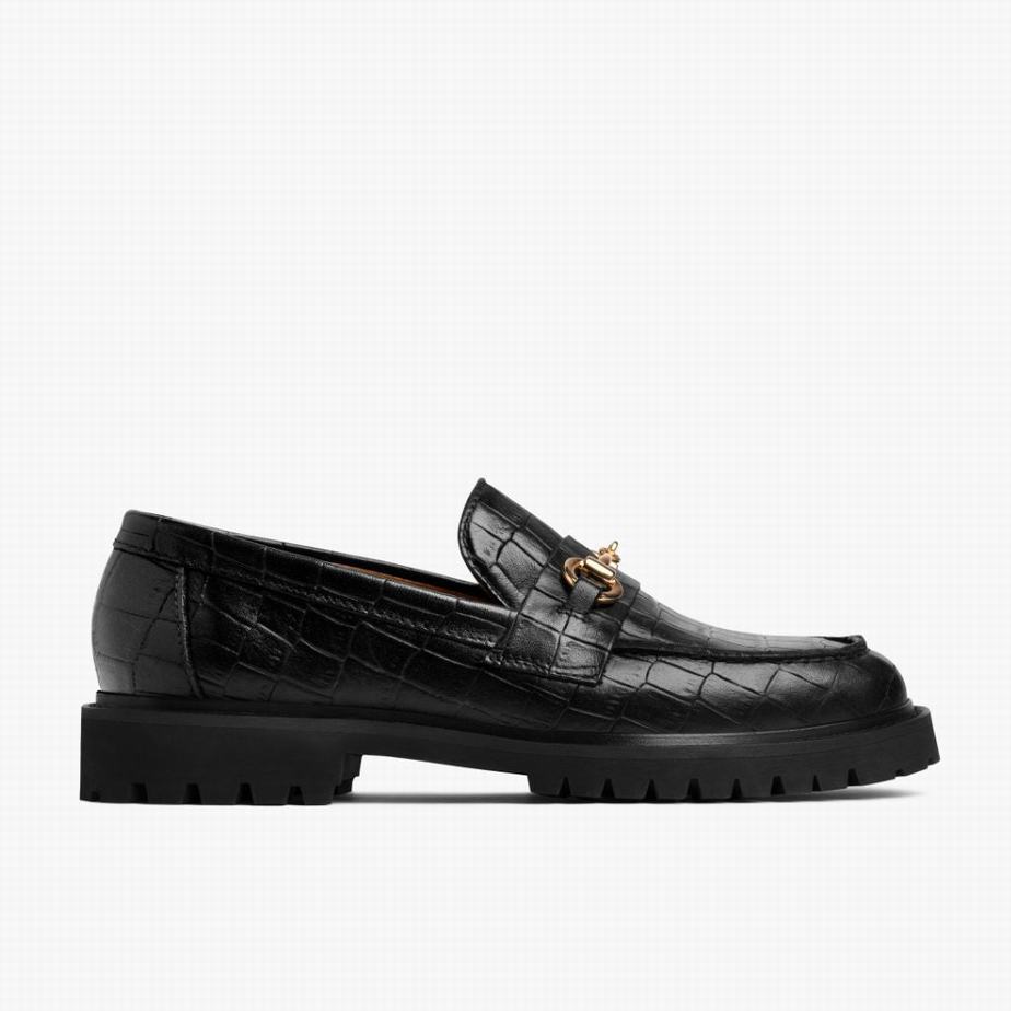 Thursday Boots Penny Naisten Loafers Mustat Kultaiset | MFU793AT